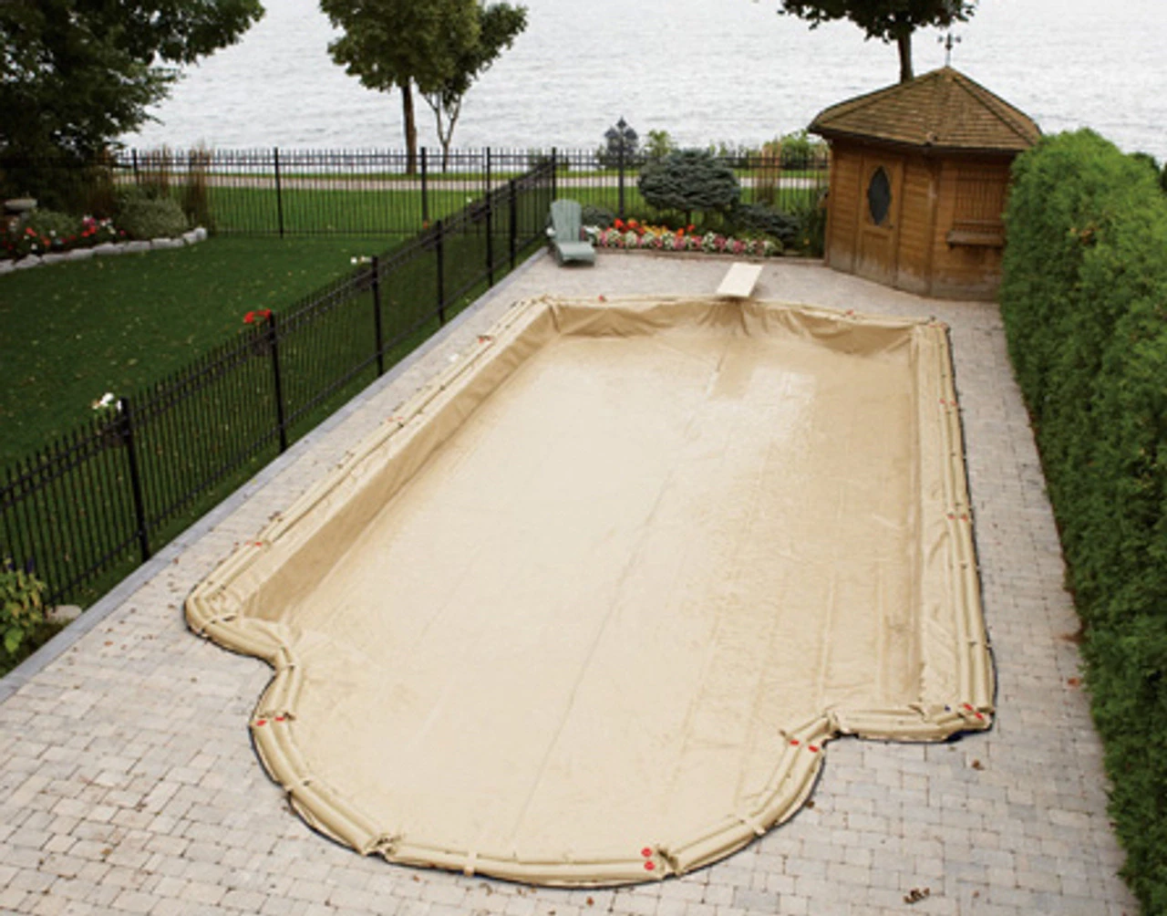 12' X 24' Rectangle HPI Armor Kote Winter Pool Cover Made In America 3 12' X 24' Rectangle HPI Armor Kote Winter Pool Cover Made In America