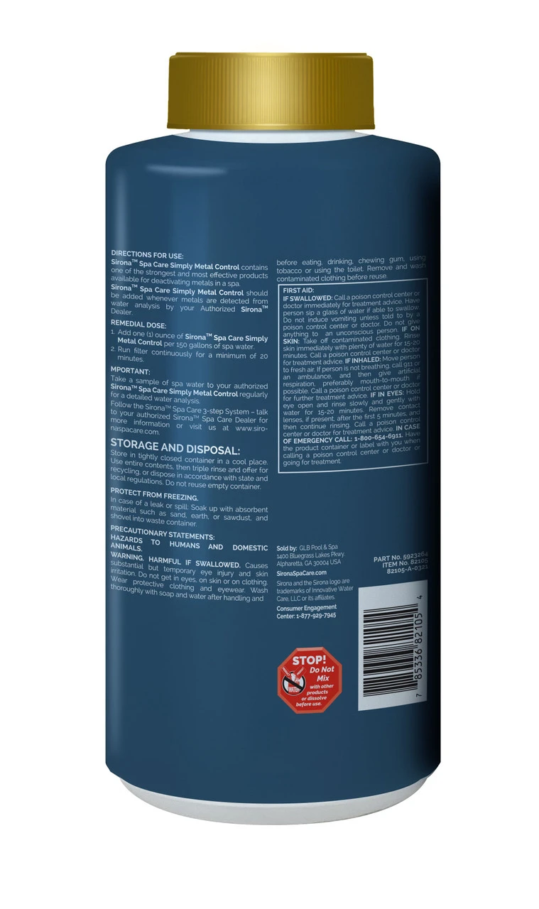 Sirona Spa Care Simply Metal Control Formerly Baqua Spa Metal Control 4 Sirona Spa Care Simply Metal Control Formerly Baqua Spa Metal Control - Image 2