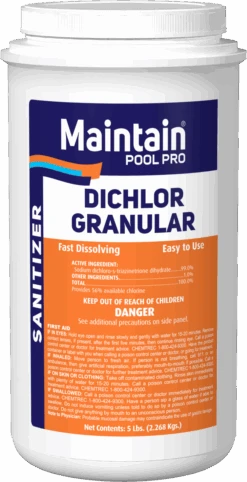 Di-Chlor Granular Chlorine, 5 Lbs. - 99% Sodium Dichlor.